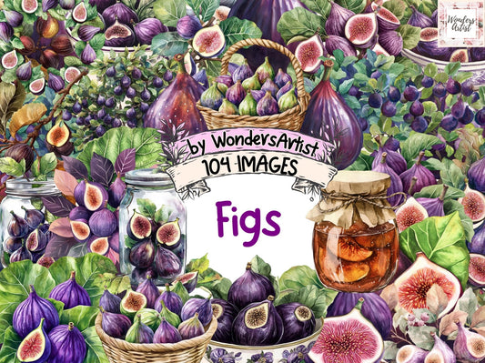 Figs Watercolor Clipart - High - Quality Instant Digital Download for Creative Projects