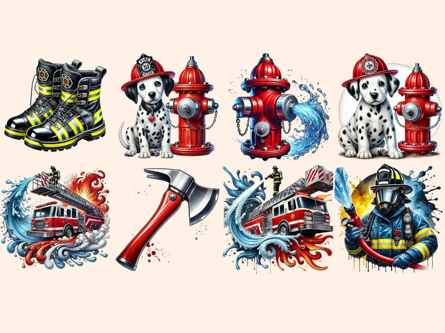 Fire Brigade Clipart - High - Quality Instant Digital Download for Creative Projects