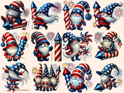 Firecracker Gnomes Clipart 4th of july gnomes - Wonders Artist