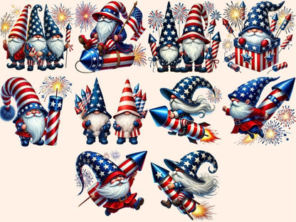 Firecracker Gnomes Clipart 4th of july gnomes - Wonders Artist