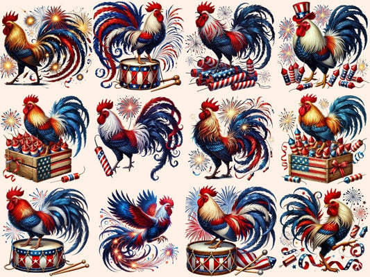 Firecracker Rooster Clipart