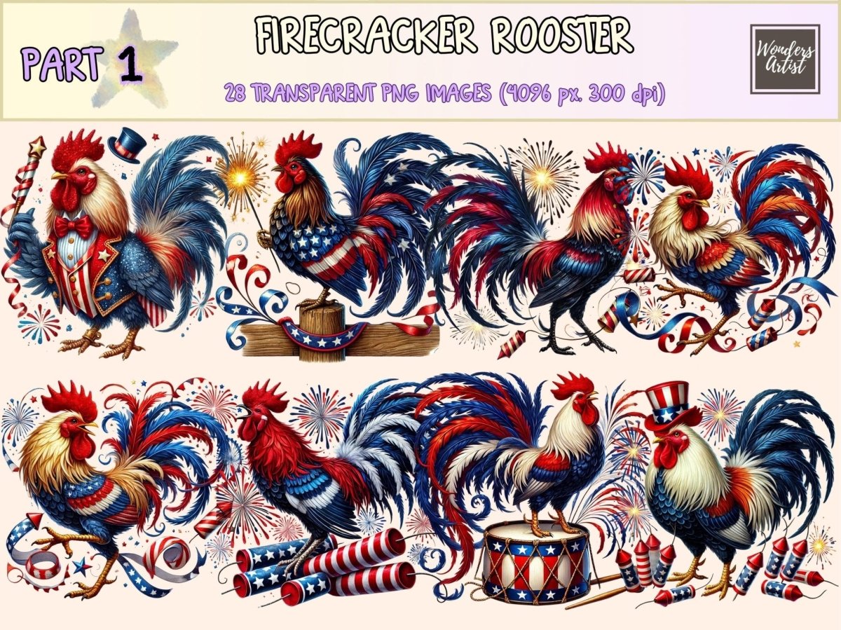 Firecracker Rooster Clipart 4th of july png - Wonders Artist