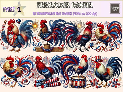 Firecracker Rooster Clipart 4th of july png - Wonders Artist