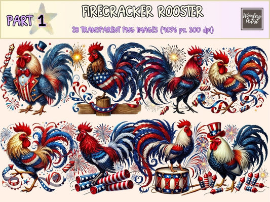 Firecracker Rooster Clipart 4th of july png - Wonders Artist