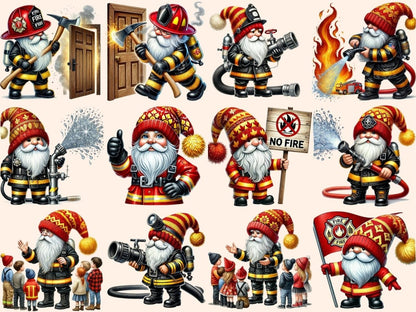 Firefighter Gnomes (P2) Clipart firefighter design - Wonders Artist