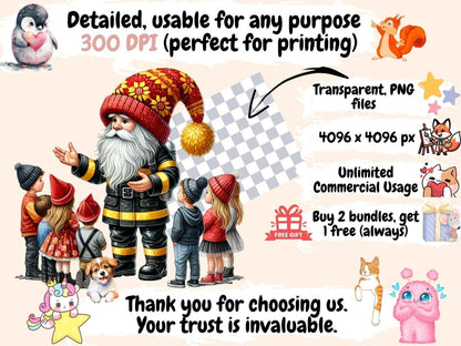 Firefighter Gnomes (P2) Clipart firefighter design - Wonders Artist