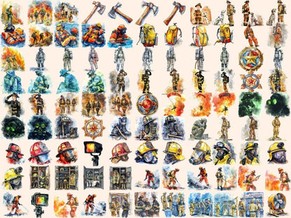 Firefighters Watercolor Clipart emergency clipart - Wonders Artist