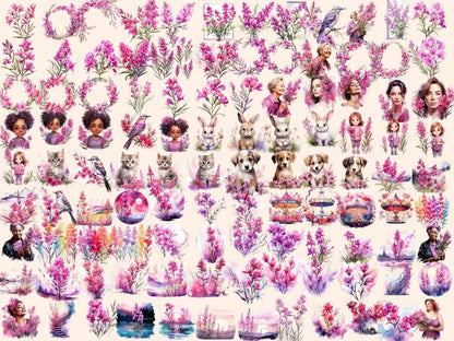 Fireweed Flowers Watercolor Clipart fire weed clipart - Wonders Artist