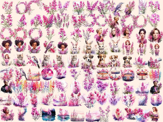 Brannurt Blomster Akvarell Clipart