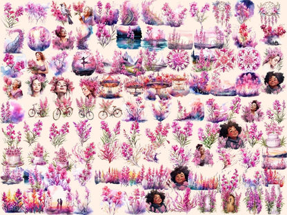 Fireweed Flowers Watercolor Clipart fire weed clipart - Wonders Artist