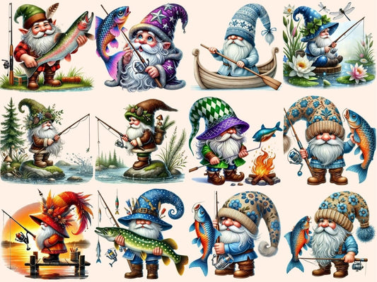Fishing Gnomes (P2) Clipart