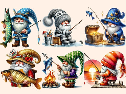Fishing Gnomes (P2) Clipart angler gnome images - Wonders Artist