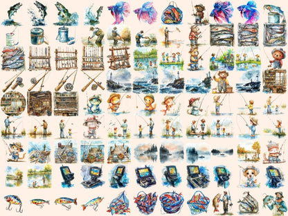 Fishing Watercolor Clipart fish clipart - Wonders Artist