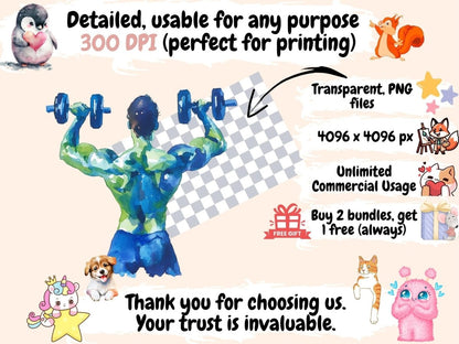 Fitness Watercolor Clipart Active Living PNG - Wonders Artist