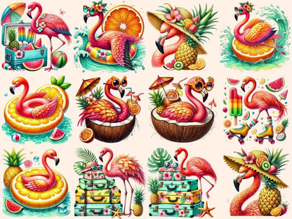 Flamingo Paradise Clipart beach bird clipart - Wonders Artist