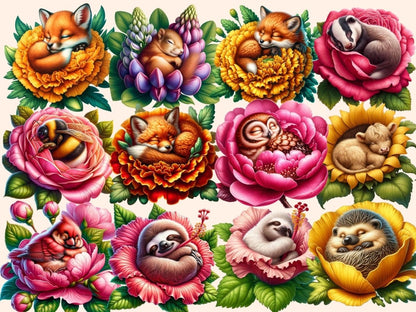 Floral Animals (P2) Clipart adorable clipart - Wonders Artist
