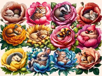 Floral Animals (P2) Clipart adorable clipart - Wonders Artist