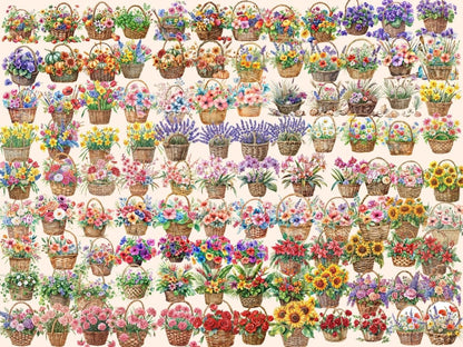 Floral Baskets Watercolor Clipart floral basket png - Wonders Artist