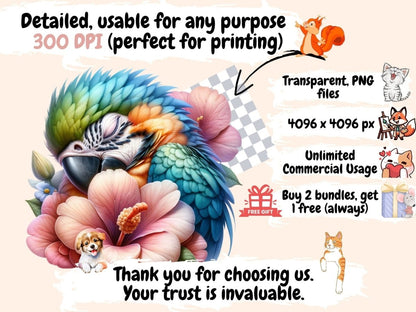 Floral Birds Clipart animal flowers png - Wonders Artist