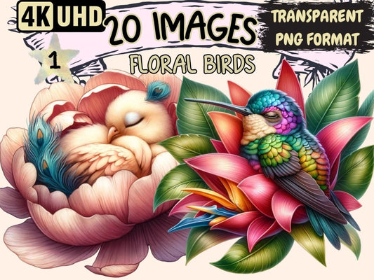 Floral Birds Clipart animal flowers png - Wonders Artist