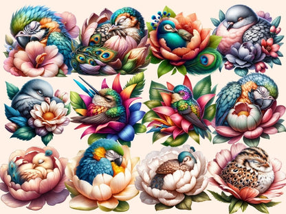 Floral Birds Clipart animal flowers png - Wonders Artist