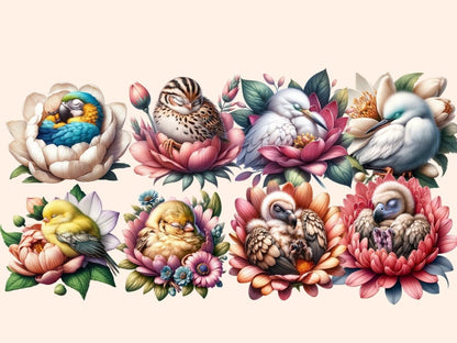 Floral Birds Clipart animal flowers png - Wonders Artist