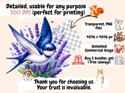 Floral Birds (P2) Clipart bird clipart - Wonders Artist