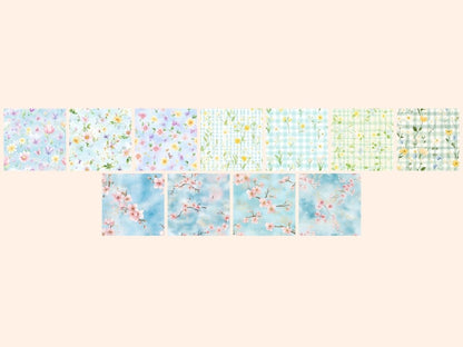 Floral Bloom Seamless Pattern Digital Papers bloom digital botanical print digital paper - WondersArtist