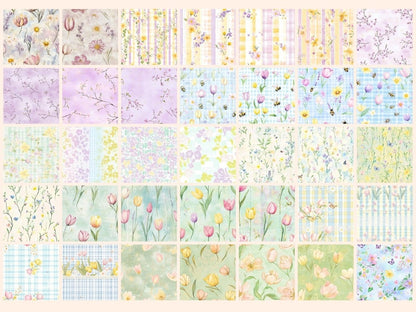 Floral Bloom Seamless Pattern Digital Papers bloom digital botanical print digital paper - WondersArtist