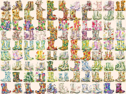 Floral Boots Watercolor Clipart boots clipart - Wonders Artist