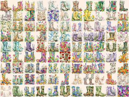 Floral Boots Watercolor Clipart boots clipart - Wonders Artist