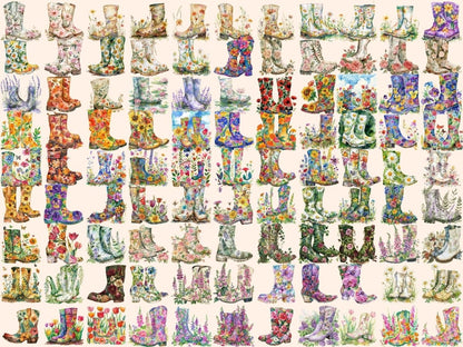 Floral Boots Watercolor Clipart boots clipart - Wonders Artist