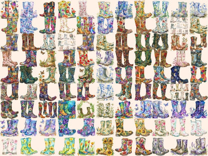 Floral Boots Watercolor Clipart boots clipart - Wonders Artist