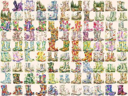 Floral Boots Watercolor Clipart boots clipart - Wonders Artist