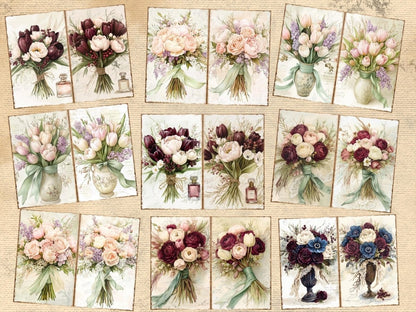 Floral Bouquets Journal Pages (P1) Bouquet Ephemera - Wonders Artist