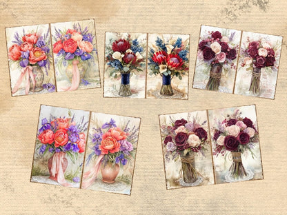 Floral Bouquets Journal Pages (P1) - High - Quality Instant Digital Download for Creative Projects
