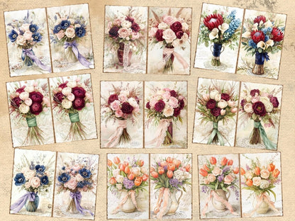 Floral Bouquets Journal Pages (P1) Bouquet Ephemera - Wonders Artist