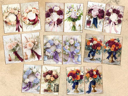 Floral Bouquets Journal Pages (P2) - High - Quality Instant Digital Download for Creative Projects