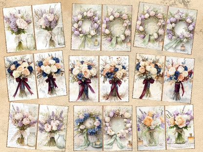 Floral Bouquets Journal Pages (P3) Bouquet Ephemera - Wonders Artist