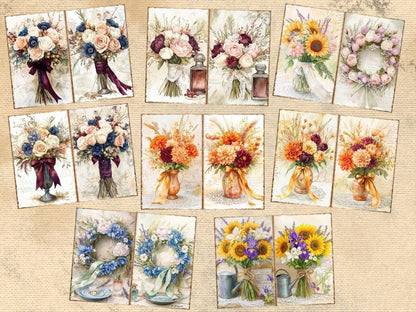 Floral Bouquets Journal Pages (P3) Bouquet Ephemera - Wonders Artist