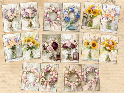 Floral Bouquets Journal Pages (P3) Bouquet Ephemera - Wonders Artist
