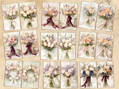 Floral Bouquets Journal Pages (P3) Bouquet Ephemera - Wonders Artist