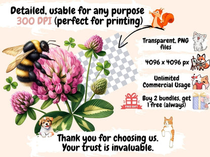 Floral Bumblebees Clipart bee clipart - Wonders Artist