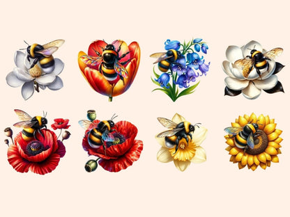 Floral Bumblebees Clipart bee clipart - Wonders Artist