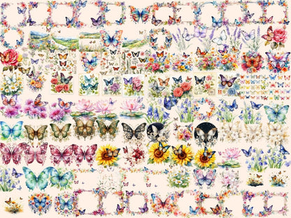 Floral Butterflies Watercolor Clipart butterflies clipart - Wonders Artist
