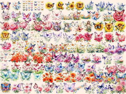 Floral Butterflies Watercolor Clipart butterflies clipart - Wonders Artist