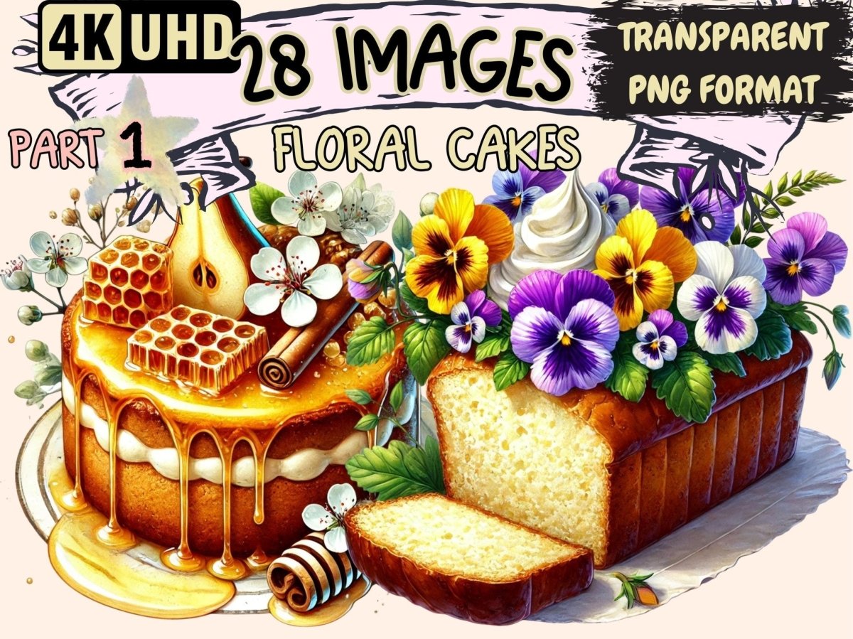 Floral Cakes Clipart blooming cake art - Wonders Artist