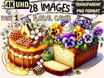 Floral Cakes Clipart blooming cake art - Wonders Artist