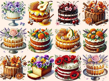 Floral Cakes Clipart blooming cake art - Wonders Artist