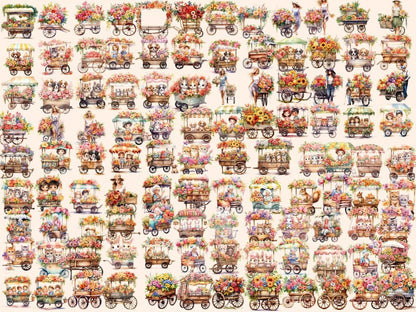 Floral Carts Watercolor Clipart cute clipart - Wonders Artist